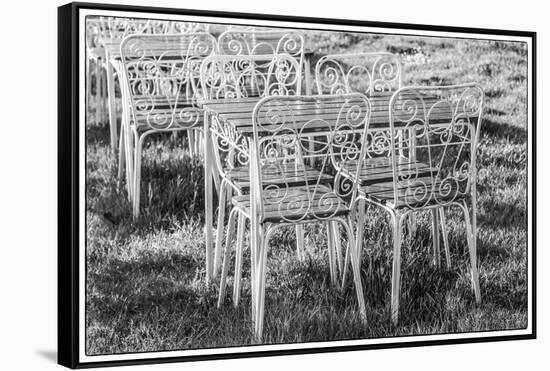 Southern Sweden, Ystad, cafe tables-Walter Bibikow-Framed Stretched Canvas