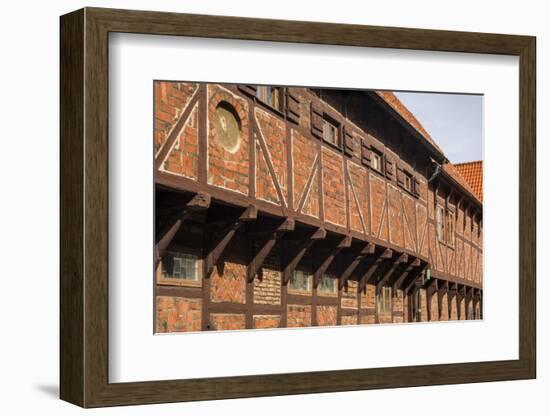 Southern Sweden, Ystad, traditional half-timbered building, Per Helsas Gard, 16th century-Walter Bibikow-Framed Photographic Print