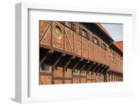 Southern Sweden, Ystad, traditional half-timbered building, Per Helsas Gard, 16th century-Walter Bibikow-Framed Photographic Print