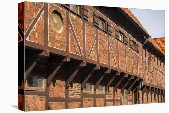 Southern Sweden, Ystad, traditional half-timbered building, Per Helsas Gard, 16th century-Walter Bibikow-Stretched Canvas