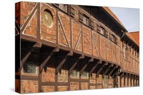 Southern Sweden, Ystad, traditional half-timbered building, Per Helsas Gard, 16th century-Walter Bibikow-Stretched Canvas