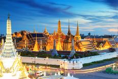 Grand Palace and Wat Phra Keaw at Sunset Bangkok, Thailand. Beautiful Landmark of Thailand. Temple-SOUTHERNTraveler-Framed Photographic Print