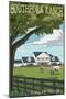 Southfork Ranch - Dallas, Texas-Lantern Press-Mounted Art Print