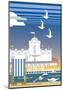 Southsea - Dave Thompson Contemporary Travel Print-Dave Thompson-Mounted Art Print