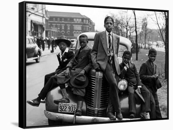 Southside Boys, Chicago, 1941-Russell Lee-Framed Stretched Canvas