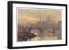 Southwark Bridege with Boats-Herbert Marshall-Framed Art Print