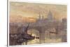 Southwark Bridege with Boats-Herbert Marshall-Stretched Canvas