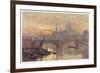 Southwark Bridege with Boats-Herbert Marshall-Framed Art Print