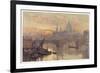 Southwark Bridege with Boats-Herbert Marshall-Framed Art Print