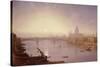 Southwark Bridge and St. Paul's Cathedral from London Bridge: Evening-George Fennel Robson-Stretched Canvas