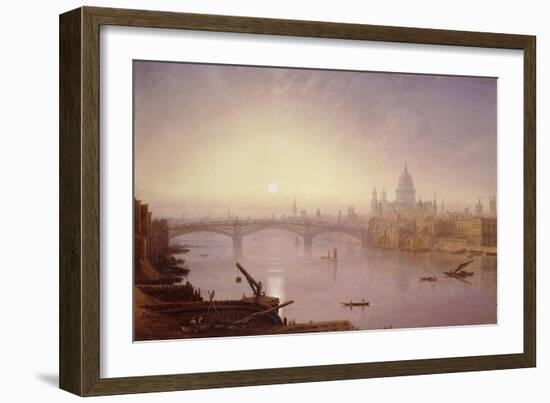 Southwark Bridge and St. Paul's Cathedral from London Bridge: Evening-George Fennel Robson-Framed Giclee Print