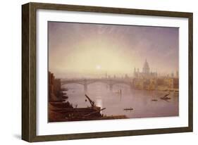 Southwark Bridge and St. Paul's Cathedral from London Bridge: Evening-George Fennel Robson-Framed Giclee Print