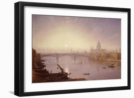 Southwark Bridge and St. Paul's Cathedral from London Bridge: Evening-George Fennel Robson-Framed Giclee Print