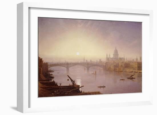 Southwark Bridge and St. Paul's Cathedral from London Bridge: Evening-George Fennel Robson-Framed Giclee Print