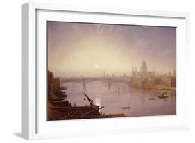 Southwark Bridge and St. Paul's Cathedral from London Bridge: Evening-George Fennel Robson-Framed Giclee Print