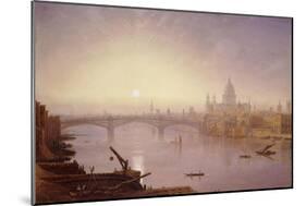 Southwark Bridge and St. Paul's Cathedral from London Bridge: Evening-George Fennel Robson-Mounted Giclee Print