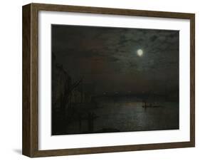 Southwark Bridge by Moonlight, 1882-Filipo Or Frederico Bartolini-Framed Giclee Print