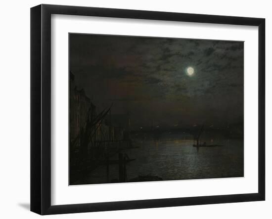 Southwark Bridge by Moonlight, 1882-Filipo Or Frederico Bartolini-Framed Giclee Print