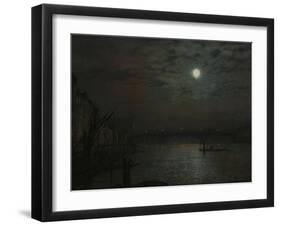 Southwark Bridge by Moonlight, 1882-Filipo Or Frederico Bartolini-Framed Giclee Print