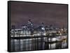 Southwark Bridge, City of London, the Thames, Night Photography, London, England, Uk-Axel Schmies-Framed Stretched Canvas