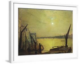 Southwark Bridge from Blackfriars by Night, 1881-John Atkinson Grimshaw-Framed Giclee Print