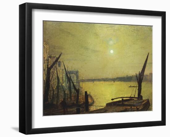 Southwark Bridge from Blackfriars by Night, 1881-John Atkinson Grimshaw-Framed Giclee Print