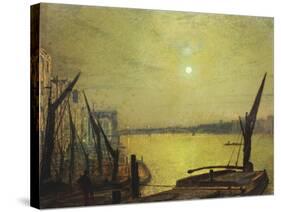 Southwark Bridge from Blackfriars by Night, 1881-John Atkinson Grimshaw-Stretched Canvas
