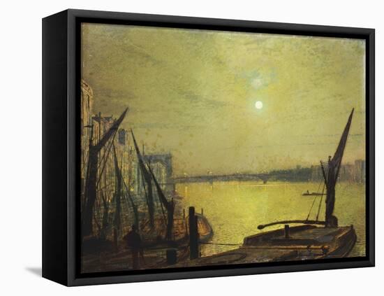 Southwark Bridge from Blackfriars by Night, 1881-John Atkinson Grimshaw-Framed Stretched Canvas