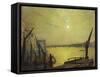 Southwark Bridge from Blackfriars by Night, 1881-John Atkinson Grimshaw-Framed Stretched Canvas