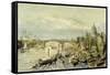 Southwark Bridge from London Bridge-William Parrott-Framed Stretched Canvas