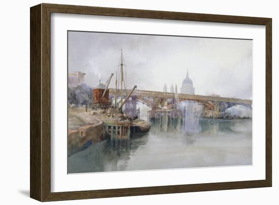 Southwark Bridge in Course of Demolition, 1915-Richard Henry Wright-Framed Giclee Print