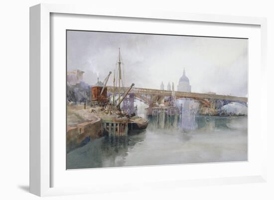 Southwark Bridge in Course of Demolition, 1915-Richard Henry Wright-Framed Giclee Print