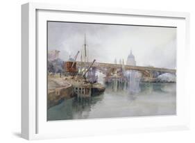 Southwark Bridge in Course of Demolition, 1915-Richard Henry Wright-Framed Giclee Print