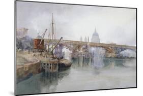 Southwark Bridge in Course of Demolition, 1915-Richard Henry Wright-Mounted Giclee Print