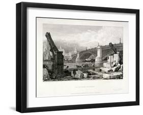 Southwark Bridge, London, 1828-Samuel Prout-Framed Giclee Print