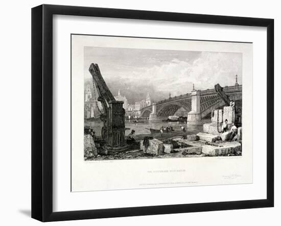 Southwark Bridge, London, 1828-Samuel Prout-Framed Giclee Print