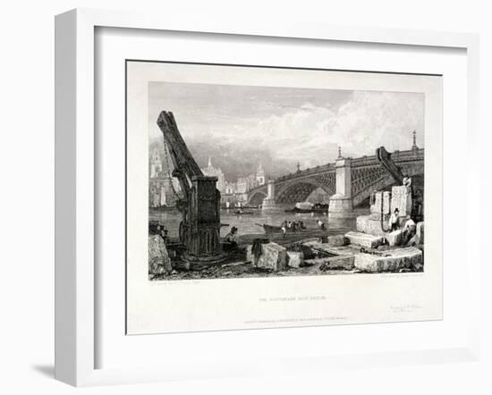 Southwark Bridge, London, 1828-Samuel Prout-Framed Giclee Print