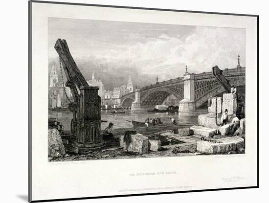 Southwark Bridge, London, 1828-Samuel Prout-Mounted Giclee Print