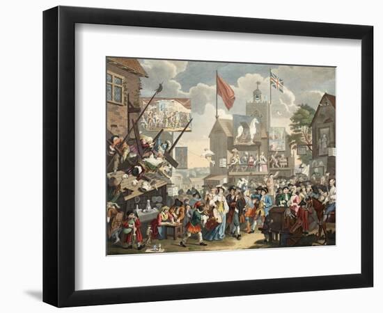 Southwark Fair, 1733, Illustration from 'Hogarth Restored: the Whole Works of the Celebrated…-William Hogarth-Framed Giclee Print