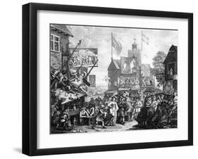 Southwark Fair, 1733-William Hogarth-Framed Giclee Print