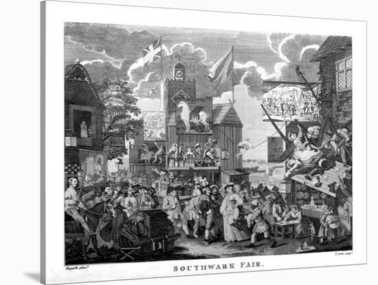 'Southwark Fair'-William Hogarth-Stretched Canvas