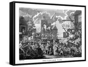 'Southwark Fair'-William Hogarth-Framed Stretched Canvas