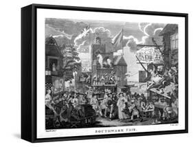 'Southwark Fair'-William Hogarth-Framed Stretched Canvas