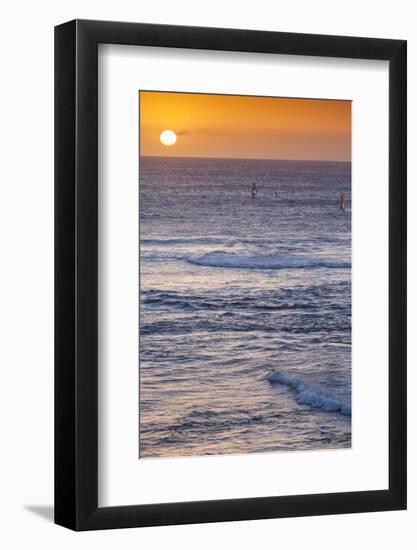 Southwest Australia, Prevelly, Surfers Point, Windsurfers, Dusk-Walter Bibikow-Framed Photographic Print