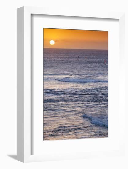 Southwest Australia, Prevelly, Surfers Point, Windsurfers, Dusk-Walter Bibikow-Framed Photographic Print