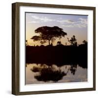 Southwest Ethiopia, Omo River, Sunset on Banks of Omo River Near a Dassanech Village, Ethiopia-Nigel Pavitt-Framed Photographic Print