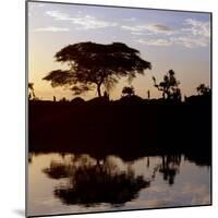 Southwest Ethiopia, Omo River, Sunset on Banks of Omo River Near a Dassanech Village, Ethiopia-Nigel Pavitt-Mounted Photographic Print