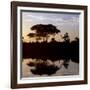 Southwest Ethiopia, Omo River, Sunset on Banks of Omo River Near a Dassanech Village, Ethiopia-Nigel Pavitt-Framed Photographic Print