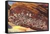 Southwest Indian Petroglyphs-null-Framed Stretched Canvas