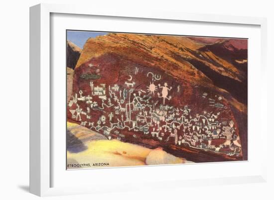 Southwest Indian Petroglyphs-null-Framed Art Print